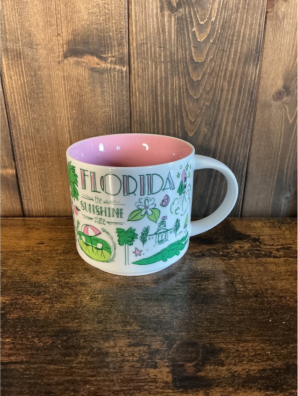 Starbucks Been There Series Florida Mug Pink Interior